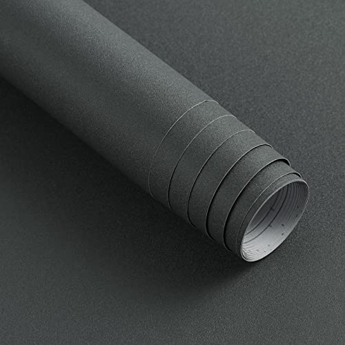 Timeet Klebefolie Küche Grau Matt Möbelfolie Selbstklebend Dunkelgrau 60x500cm Modern Aufkleber Wasserdicht Selbstklebende Vinyl Dekorfolie für Möbel Arbeitsplatte Schränke Wände Folie Grau von Timeet