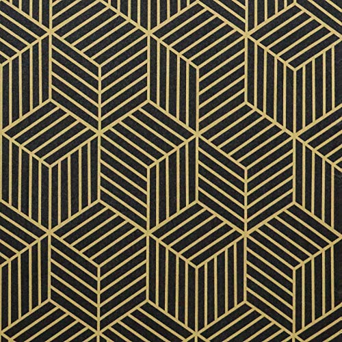 Timeet Möbelfolie Selbstklebend Gold und Schwarz Klebefolie Möbel Muster 40x500cm Selbstklebende Tapete Wasserdicht Aufkleber Vinyl Folie für Möbel Schrank Wand Küche Schlafzimmer von Timeet