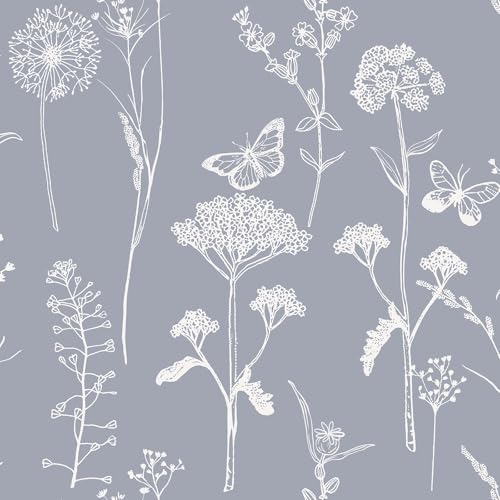 Timeet Selbstklebende Tapete Blumen Grau Schmetterling Blumentapete Vintage 44x300cm Klebefolie Selbstklebend Vinyl Wasserdicht Möbelfolie Wandpapier für Wohnzimmer Schlafzimmer Küche Wandschränke Timeet Selbstklebende Tapete Blumen Grau Schmetterling Blumentapete Vintage 44x300cm Klebefolie Selbstklebend Vinyl Wasserdicht Möbelfolie Wandpapier für Wohnzimmer Schlafzimmer Küche Wandschränke von Timeet