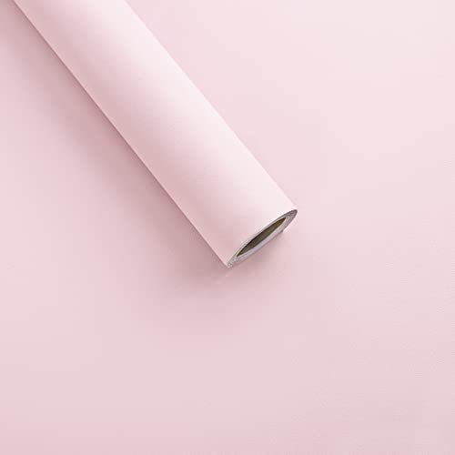 Timeet Selbstklebende Tapete Hellrosa Klebefolie Rosa Matt Möbelfolie Selbstklebend 40x300cm Wasserfest Klebefolie Möbel Möbelaufkleber Vinyl Folie für Möbel Mädchen Schlafzimmer Schrank von Timeet