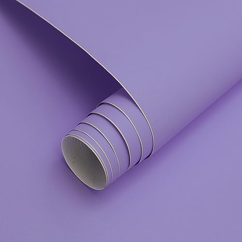 Timeet Selbstklebende Tapete Lila Klebefolie Lila Matt Möbelfolie Selbstklebend Folie 40x300cm Möbelaufkleber Klebefolie Möbel Wasserdicht Folie für Möbel Schrank Wohnzimmer Schlafzimmer Küche DIY von Timeet