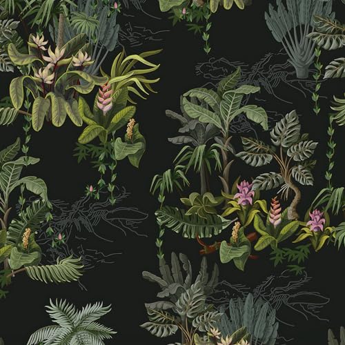 Timeet Selbstklebende Tapete Schwarz 41x300cm Tropische Botanische Blumen Möbelfolie Selbstklebend Klebefolie Vinyl Wasserdicht Klebetapete für Schlafzimmer Wohnzimmer Küche Wand Möbel Timeet Selbstklebende Tapete Schwarz 41x300cm Tropische Botanische Blumen Möbelfolie Selbstklebend Klebefolie Vinyl Wasserdicht Klebetapete für Schlafzimmer Wohnzimmer Küche Wand Möbel von Timeet
