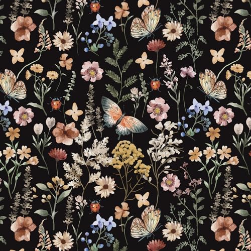 Timeet Selbstklebende Tapete Vintage Blumen und Schmetterlinge Schwarz 41x300cm Klebetapete Selbstklebend Wand Vinyl Möbelfolie Dekoration Schlafzimmer Wohnzimmer Möbel Wand Timeet Selbstklebende Tapete Vintage Blumen und Schmetterlinge Schwarz 41x300cm Klebetapete Selbstklebend Wand Vinyl Möbelfolie Dekoration Schlafzimmer Wohnzimmer Möbel Wand von Timeet