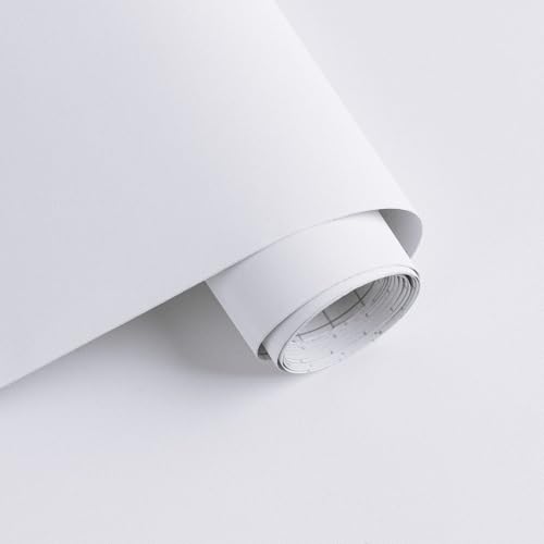 Timeet Selbstklebende Tapete Weiß 40x1000cm Klebefolie Weiß Matt Möbelfolie Selbstklebend Klebefolie Möbel Weiss Wasserfest Modern Vinyl Folie für Möbel Wand Schrank Küche Abnehmbare Tapeten von Timeet
