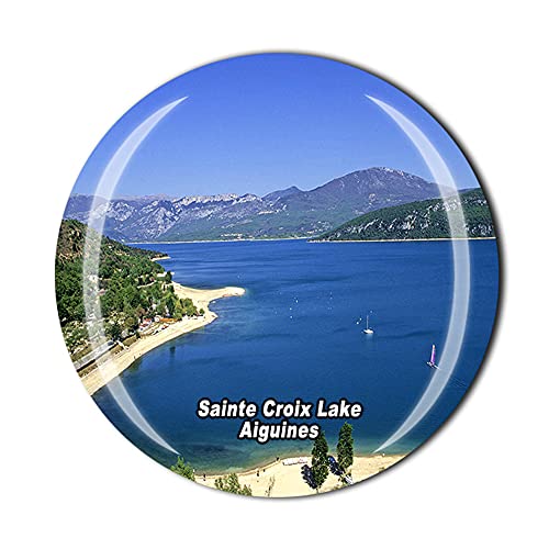 Kühlschrankmagnet, Motiv: Sainte Croix Lake Aiguines Frankreich, Kristall, Touristensouvenir, Geschenkkollektion, Kühlschrank-Magnetaufkleber von Timefly