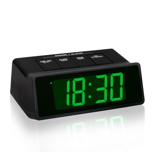 Timegyro 110 db Extra lauter digitaler LED-Wecker Batteriebetrieben für schwere Schläfer, AA-Batteriestrom/nur betrieben von Timegyro