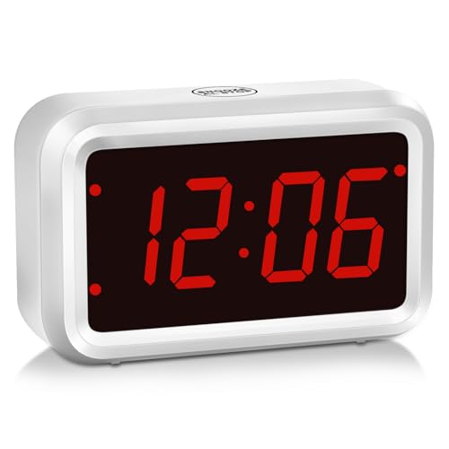 Timegyro LED Digitaluhr batteriebetrieben, Wecker für Schlafzimmer, LED/LCD-Anzeige schaltbar, Zwei LED-Helligkeitsstufen, 12/24Hr, Snooze von Timegyro