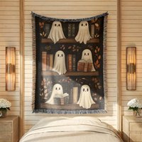 Gewebte Geisterdecke Für Schlafzimmer, Halloween-Bettwäsche-Dekor, Geister Auf Bücherregal-Bettüberwurf, Gruseliger Gastzimmerakzent, Alles Gewebte Geisterdecke Für Schlafzimmer, Halloween-Bettwäsche-Dekor, Geister Auf Bücherregal-Bettüberwurf, Gruseliger Gastzimmerakzent, Alles von TimelessBohoChic