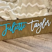 Personalisierte Kinder Namensschild 3D Laser Cut Kinderzimmer Dekor von TimelessNotion