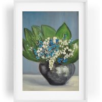 Kein Druck Echtes Handgemaltes Ölgemälde Wunderschöne Ölfarben Unikat Leinwand Blumen Vase Stillleben Blüten Frühling von TimelessOil