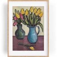 Kein Druck Echtes Handgemaltes Ölgemälde Wunderschöne Ölfarben Unikat Leinwand Gelbe Blumen Vase Stillleben Dekorativ Kein Druck Echtes Handgemaltes Ölgemälde Wunderschöne Ölfarben Unikat Leinwand Gelbe Blumen Vase Stillleben Dekorativ von TimelessOil