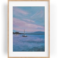 Kein Druck Echtes Handgemaltes Ölgemälde Wunderschöne Ölfarben Unikat Leinwand Meer Segelboot Horizont Kein Druck Echtes Handgemaltes Ölgemälde Wunderschöne Ölfarben Unikat Leinwand Meer Segelboot Horizont von TimelessOil