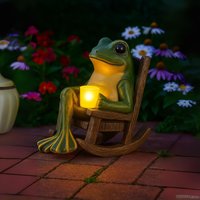 Solarbetriebene Garten Frosch Statue | Lustiger Harz Outdoor Rasen & Terrasse Dekor von TimelessTerns