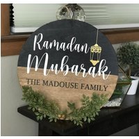 Ramadan Mubarak Schild - Dekor Rundes Dekorationen Türschild Tischdekor von TimelessTouchDesigns