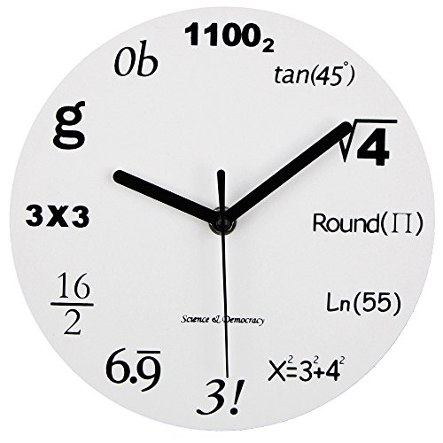 Timelike Mathematik Wanduhr - Kreative Runde Wanduhr modernes Design Wanduhr Klassenzimmer Büro Haus Dekoration Lehrer Studenten Geschenk von Timelike