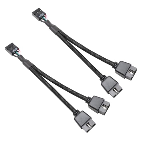 2er-Pack USB 2.0 9-Pin Header Splitter Kabel - Buchse auf Dual 9Pin Stecker Verlängerung für Motherboard, Interner USB Splitter für PC, Computer Zubehör von Times Mark
