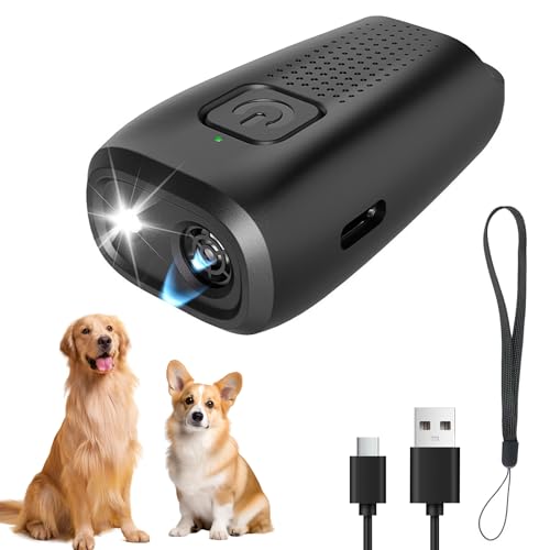 Ultraschall Anti Bellen Gerät für Hunde - Handheld & Auto Hund Bellen Abschreckung Geräte, Sicheres Humane Training Tool Indoor/Outdoor für Kleine Mittlere Große Hunde mit LED & Wiederaufladbar von Times Mark