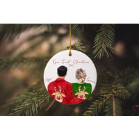 Unser Erstes Weihnachtspaar Ornament, Erste Weihnachten Zusammen Ornamente, Personalisierte Foto-Paar-Weihnachtsbaumkugel, 2023 Geschenke von Timetobelove