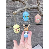 6 Vintage Ostereier Aus Holz, Erzgebirge, Ddr 6 Vintage Ostereier Aus Holz, Erzgebirge, Ddr von Timetosellmyvintage