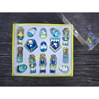 Vintage Osterschmuck Aus Holz Erzgebirge Miniaturen, 15Er Set Vintage Osterschmuck Aus Holz Erzgebirge Miniaturen, 15Er Set von Timetosellmyvintage