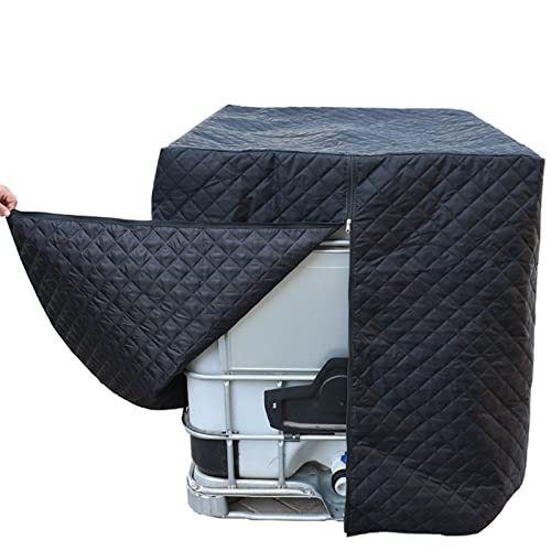 IBC Tank Abdeckung, IBC Wärmedämmung Regenschutz Container Cover IBC Schutzhülle frostsicher Abdeckplane Schutzhülle Schutzhaube für 1000L IBC-Tank Behälter Container Regenwassertank (Schwarz) von Timisea