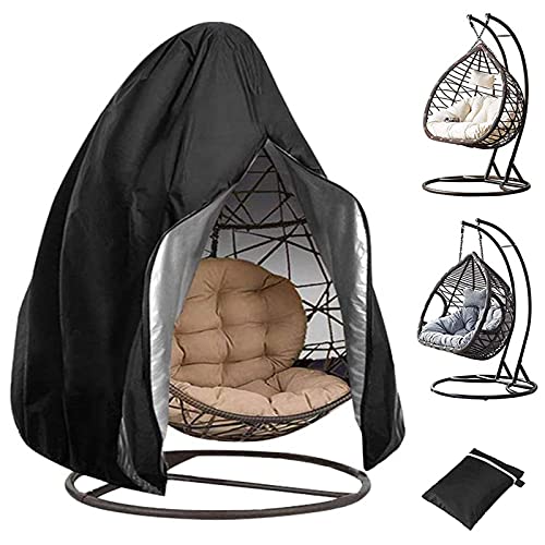 Timisea Hängesessel Schutzhülle, longziming groß Abdeckung für Hängesessel 210D Oxford Wasserdicht, Winddicht, UV-Beständiges, mit PVC-Überzug, Kordelzug Schwarz (200 x 230 cm)… von Timisea