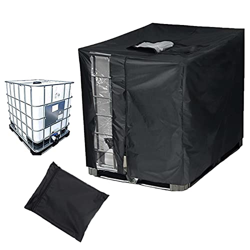 Timisea IBC Tank Abdeckung, Schwarz Container Cover, Grün Abdeckplane für Wassertank 1000L, Schutzhülle Schutzplane Geeignet IBC-Tank Behälter Regenwassertank, 1200 mm L x 1000 mm B x 1160 mm H von Timisea