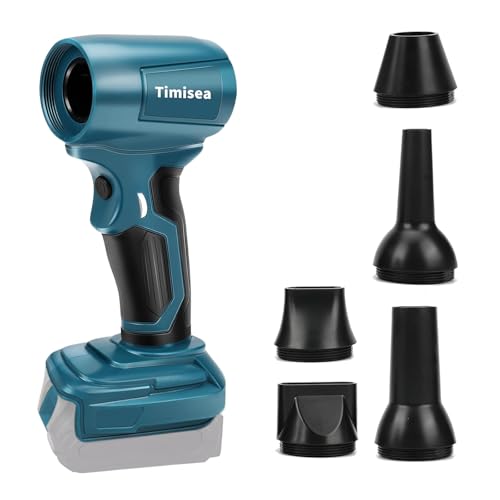 Timisea Laubbläser Turbo Jet Gebläse für Makita 18V/20V Luftgebläse Bürstenloser Motor Variable Geschwindigkeit Laubpuster für Haustiere Computer Grill Schnee Auto Trockner (Ohne Akku) von Timisea