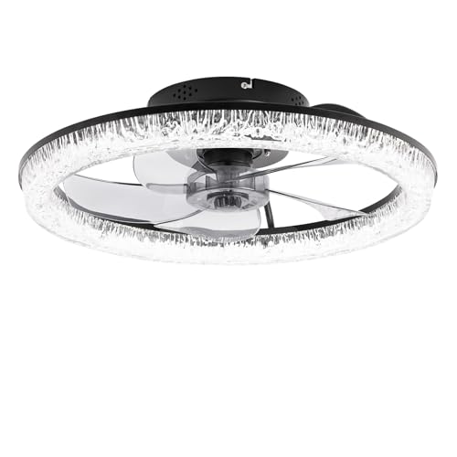 Deckenventilator mit Beleuchtung – Fernbedienung, leiser Umkehrmotor mit 6 Geschwindigkeiten, RGB-Farbwechsel-LED (3000 K – 6500 K), 1/2/4/8-Stunden-Timer für Schlafzimmer, Wohnzimmer und Esszimmer von Timiyou