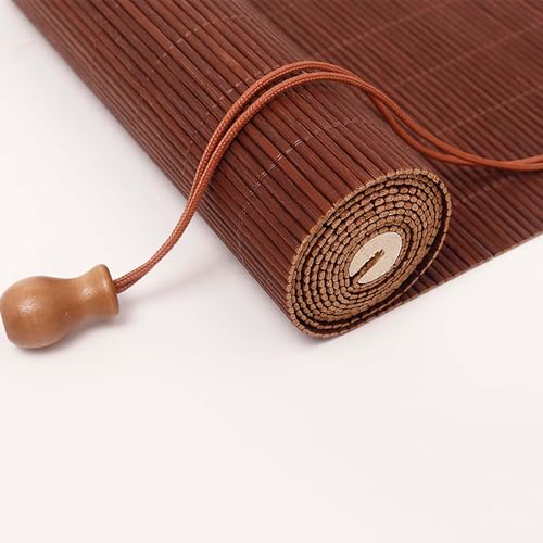 Bambusrollo Aussenbereich 100x150cm, Sonnenschutz Bamboo Blinds Klemmfix Raffrollo Bambus für Fenster Pavillon Balkon - 100x150cm von Timizi