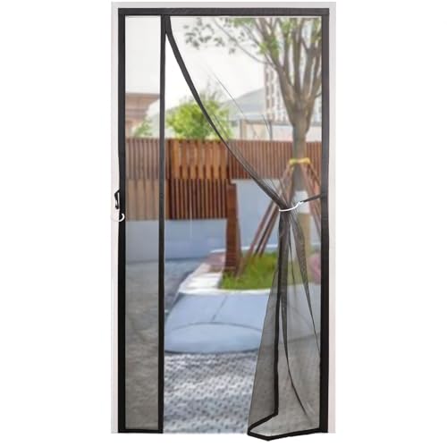 Magnet Fliegengitter Tür Balkontür 100x230cm, Insektenschutz Magnetvorhang Frei Magnetisch Magnet Fliegenvorhang Verschiedene Größen, für Balkontür Terrassentür. - Schwarz von Timizi