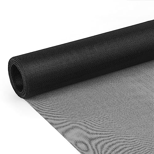 Timizi Fliegengitter Fiberglas Meterware 2x3m, Fensterabschirmung Verschiedene Größen Fliegengitter Fenstergitter, für Fenster Lichtschächte. - Schwarz von Timizi