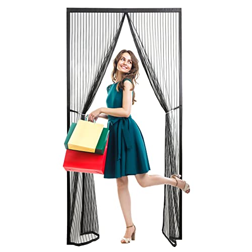Timizi Fliegengitter Magnet Balkontür 110x210cm, Insektenschutz Magnetvorhang Klebemontage Magnetischer Türvorhang Volle GrößE, für Balkontür Terrassentür. - Schwarz von Timizi