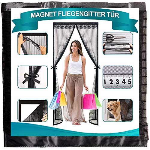 Timizi Fliegengitter TüR Magnetisch 110x195cm, Insektenschutz Vorhänge Magnetische Adsorption Moskitonetz für Türen HäNde Frei, für Außentüren Eingangstüren. - Schwarz Timizi Fliegengitter TüR Magnetisch 110x195cm, Insektenschutz Vorhänge Magnetische Adsorption Moskitonetz für Türen HäNde Frei, für Außentüren Eingangstüren. - Schwarz von Timizi