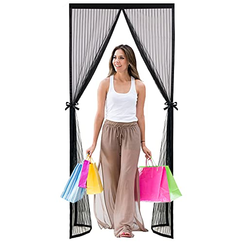 Timizi Fliegengitter TüR Magnetisch 70x205cm, Insektenschutz Fliegenschutz Klettband Selbstklebend Moskitonetz TüR Fenster HäNde Frei, für Außentüren Eingangstüren. - Schwarz von Timizi