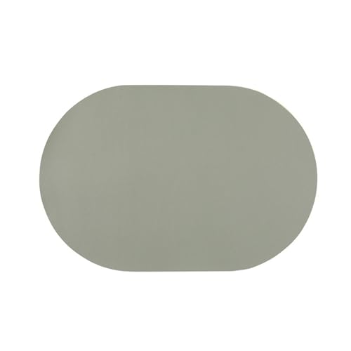 Ovale Tischsets, 4er-/6er-Set, Tischsets aus Kunstleder, wasserdichte und rutschfeste Esstischsets für den Innen- und Außenbereich(Bean green,Set of 4) von TimoBifu