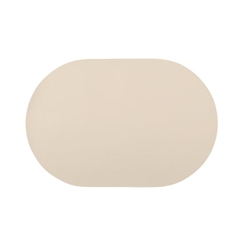 Ovale Tischsets, 4er-/6er-Set, Tischsets aus Kunstleder, wasserdichte und rutschfeste Esstischsets für den Innen- und Außenbereich(Beige,Set of 6) von TimoBifu