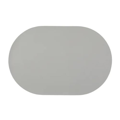 Ovale Tischsets, 4er-/6er-Set, Tischsets aus Kunstleder, wasserdichte und rutschfeste Esstischsets für den Innen- und Außenbereich(Grau,Set of 6) von TimoBifu