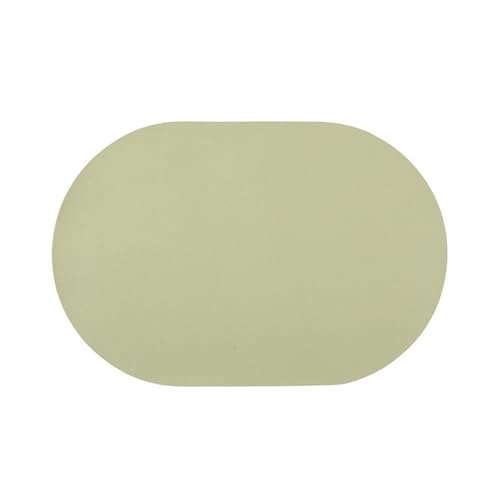 Ovale Tischsets, 4er-/6er-Set, Tischsets aus Kunstleder, wasserdichte und rutschfeste Esstischsets für den Innen- und Außenbereich(Light green,Set of 6) von TimoBifu
