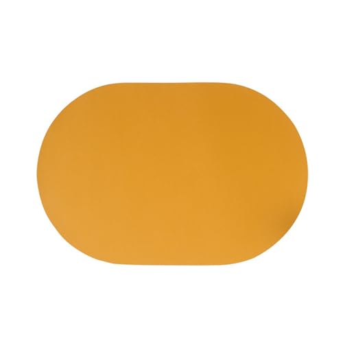 Ovale Tischsets, 4er-/6er-Set, Tischsets aus Kunstleder, wasserdichte und rutschfeste Esstischsets für den Innen- und Außenbereich(Yellow,Set of 4) von TimoBifu