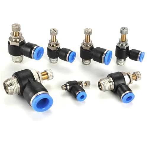 Pneumatischer Schnellanschluss-Anschluss SL 4 6 8 10 12 mm M5 1/8 Zoll 1/4 Zoll 3/8 Zoll 1/2 Luftgeschwindigkeitsregelventil Beschleunigungsventil (Farbe: SL8-02) von TimoBifu