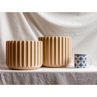 Geriffelte Töpfe - 3D Gedruckte Holztöpfe von Timpots