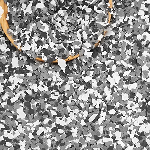 Timtin 1.400 g Mischung, Farbspäne für Beton, Bodenbeschichtungen, dekorative Farbflocken für Wände, Garage, Bodenfarbe, Innen- und Außenböden (schwarz, weiß, grau) von Timtin