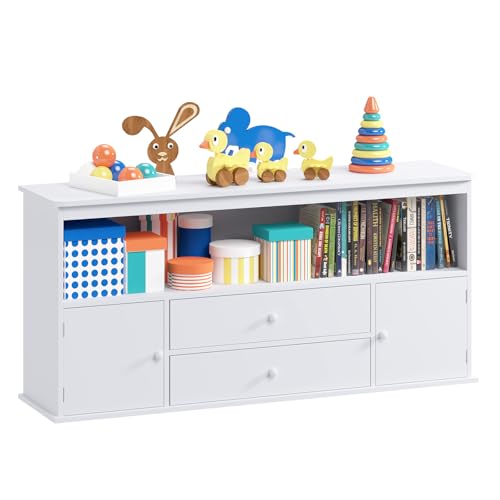 Timy 131,8 cm Spielzeug-Aufbewahrung, Organizer, Bücherregal, Kinder-Bücherregal, Spielzeug-Aufbewahrungsschrank, Holzspielzeug-Organizer, Behälter zum Lesen, Aufbewahren, Spielen, Weiß Timy 131,8 cm Spielzeug-Aufbewahrung, Organizer, Bücherregal, Kinder-Bücherregal, Spielzeug-Aufbewahrungsschrank, Holzspielzeug-Organizer, Behälter zum Lesen, Aufbewahren, Spielen, Weiß von Timy