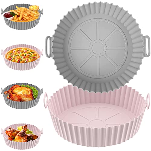 Silikonform Backpapier für Heißluftfritteuse-Zubehör Heißluftfritteuse 2pcs Silikonform Rund Air Fryer Silikon Backpapier für Heißluftfritteuse,Silikonform für Heißluftfritteuse Airfryer Accessories von Timyca