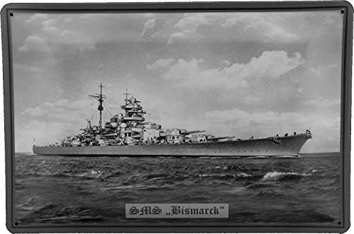 Blechschild 20x30 Der Bismarck 1936-1941 Schlachtschiff Deutsches Reich Marine Weltkrieg Schiff wie Tirpitz Meer Seefahrt Militär Blechschild 20x30 Der Bismarck 1936-1941 Schlachtschiff Deutsches Reich Marine Weltkrieg Schiff wie Tirpitz Meer Seefahrt Militär von Tin Sign