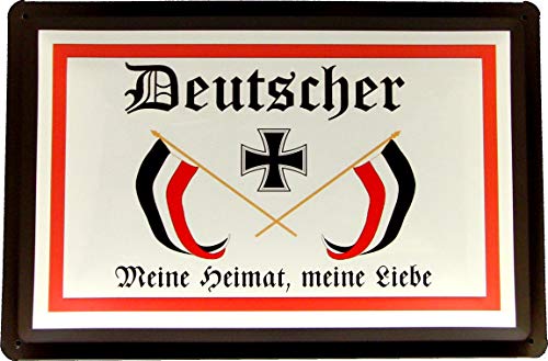 Blechschild 20x30 Deutscher Meine Heimat Meine Liebe im Vintage Retro Design mit Eisernes Kreuz Flagge zur Dekoration von Wohnung Garten Garage Werkstatt Hobby Raum UVM Blechschild 20x30 Deutscher Meine Heimat Meine Liebe im Vintage Retro Design mit Eisernes Kreuz Flagge zur Dekoration von Wohnung Garten Garage Werkstatt Hobby Raum UVM von Tin Sign
