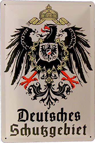 Blechschild 20x30 Deutsches Schutzgebiet mit Reichsadler Wappen Kaiserreich 1871-1918 im Retro Nostalgie Vintage Design Blechschild 20x30 Deutsches Schutzgebiet mit Reichsadler Wappen Kaiserreich 1871-1918 im Retro Nostalgie Vintage Design von Tin Sign