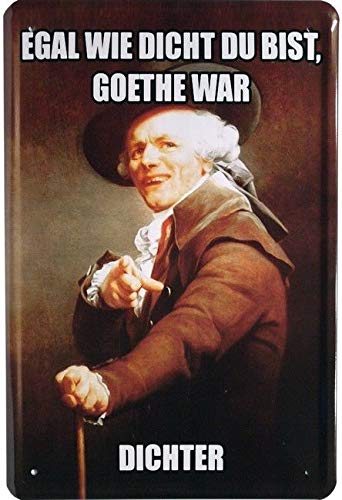Blechschild 20x30 Egal wie dicht du bist Goethe war Dichter Fun witziger Spruch Bar Kneipe Disco Party Haus + Garten Metall Schild von Tin Sign