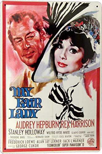 Blechschild 20x30 Film Plakat My Fair Lady 1964 Audrey Hepburn Rex Harris im Retro Nostalgie Vintage Design Musical Theater Hollywood Kino von Tin Sign